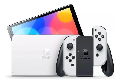 Nintendo Switch OLED 64GB Standard cor  branco e preto