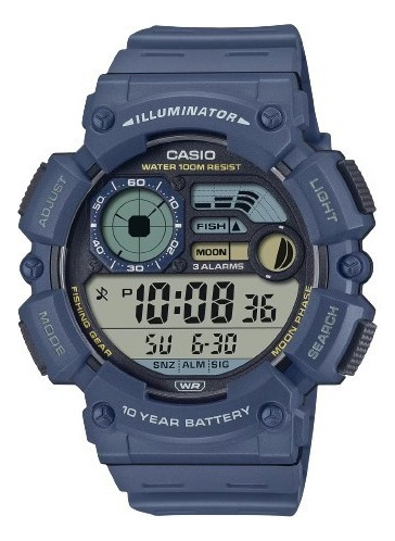 Relógio Casio Masculino Ws-1500h-2av Correia Azul Bisel Azul Fundo Digital Padrão