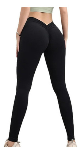 Leggins De Gimnasio Con Espalda En V, Leggins De Levantamien