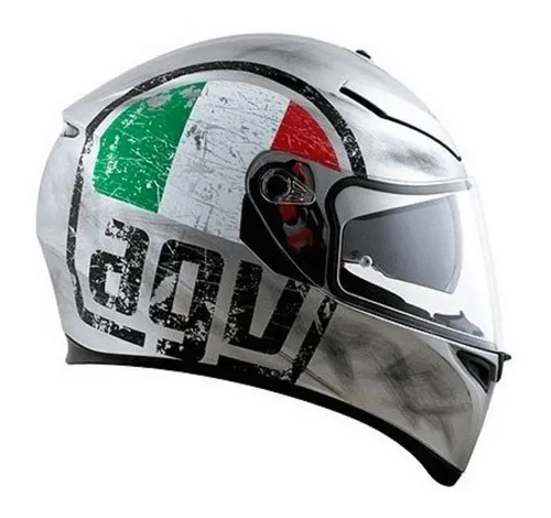 Capacete Agv K3 Sv Scudetto Matte Silver Tamanho 57 Capacete Agv K3 Sv Scudetto Matte Silver Tamanho 57