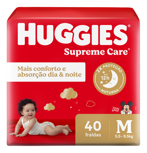 Huggies Fraldas Descartáveis Supreme Care 40 unidades (M)