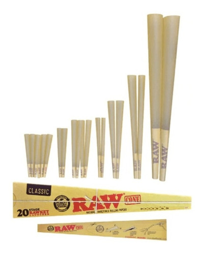 Raw Classic Pre-roll Cone 20 Stage Rawket Launcher