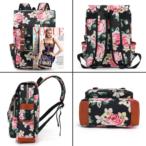 Ygr Mochila Floral Para Computadora Portátil Para Mujer, Muj