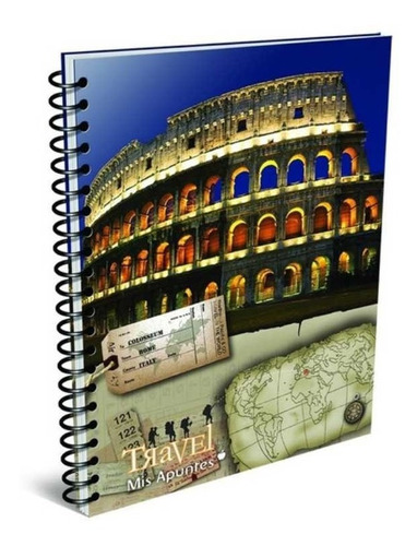 Cuaderno A4 150 Hojas Tapa Dura Mis Apuntes Travel Rayado