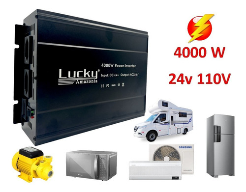 Inversor De Energia 24v Para 110v 4000w Lucky