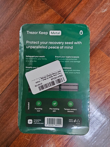 Trezor Keep Metal 24 Word Almacenamiento De Copia De Segurid