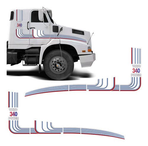 Par De Faixa Volvo Power 340 1989 Adesivo Modelo Original