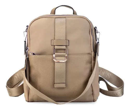 Mochila Tipo Impermeable Combinada Simil Cuero Lincolns Vison