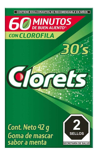 Goma De Mascar Clorets Menta 30s 42g