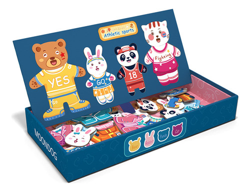 Juguetes De Madera Bear Puzzle Dress Up Para Niños