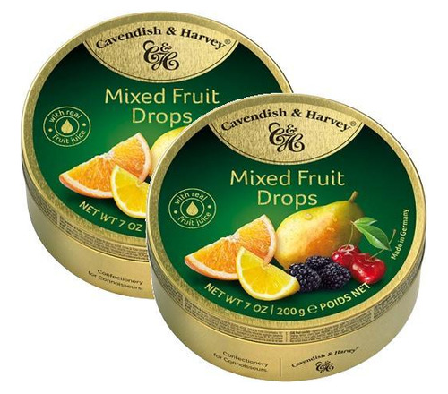 2 Bala Mixed Fruit Mix Frutas Drops Cavendish & Harvey 200g