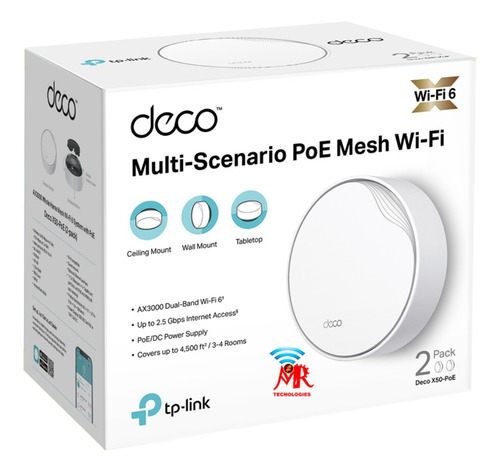 Deco X50 Poe (2-pack) Mesh Sistema Wi-fi Banda Dual Tp-link 