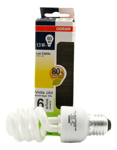  Foco Ahorrador Espiral 13w Twist Luz Cálida Osram