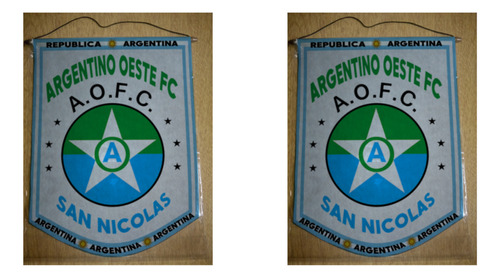 Banderin Grande 40cm Argentino Oeste Fc San Nicolás