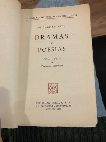 Dramas Y Poesías- Fernando Calderón (Usado)