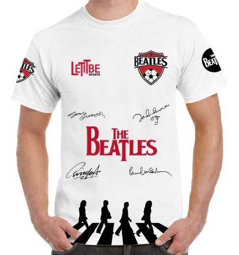 Super Playera Fan Made The Beatles Futbol Firmas 2022