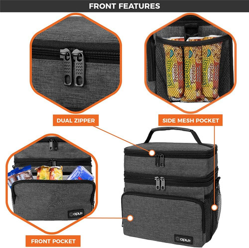 Bolsa De Almuerzo Aislante Opux Para Hombre Y Mujer, Grande,