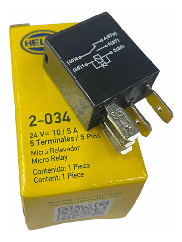 Micro Relay Línea Pesada Camiones Industria Hella 10/5a