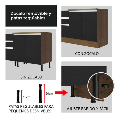 Cocina Integral Completa Modular Madesa Glamy 200cm Mn 03