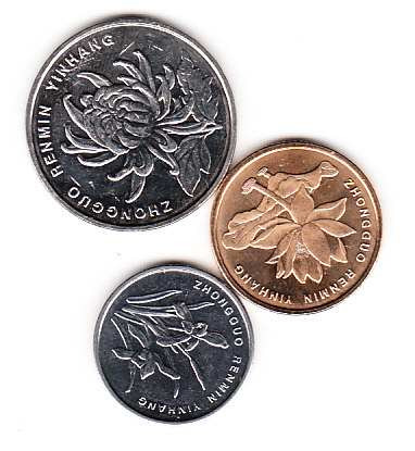 3 Monedas Chinas Años 2000,2007,2008.