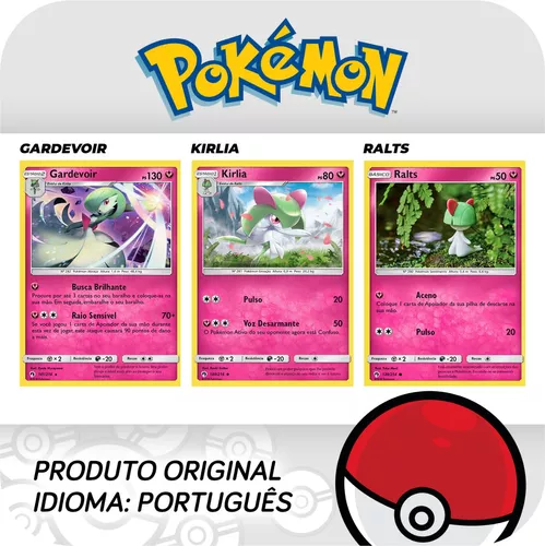 Kit Carta Pokémon Gardevoir Kirlia Ralts Tempestade Prateada