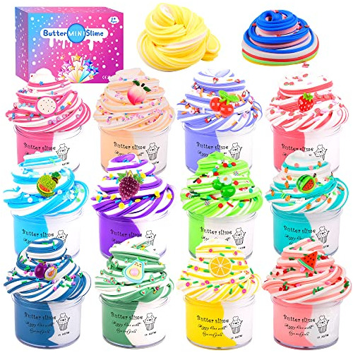 12 Pack Fruit Butter Slime Kits For Kids, With Watermel...