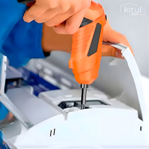 Kit Completo Taladro Desatornillador Inalámbrico 46 Piezas Color Naranja