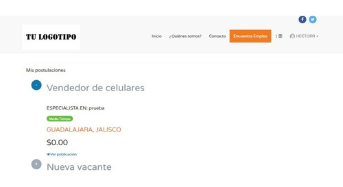 Imagen 3 de 5 de Codigo Fuente Sistema Para Publicar Vacantes. Reclutamiento