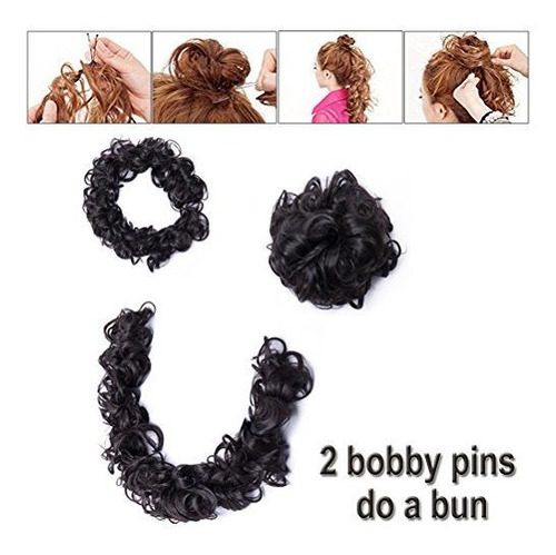 Coletero De Pelo Messy Bun Con Parte Superior Rizada Y Espon