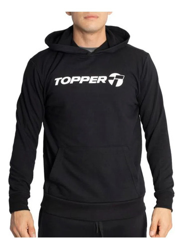 Buzo Con Capucha Topper Basicos Rtc Negro Blanco Hombre