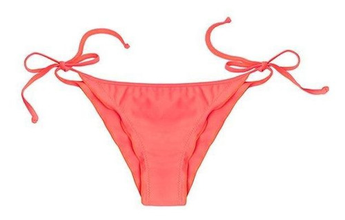 Imagen 1 de 4 de Bikini Calzón Estilo Tanga Con Amarras Color Naranja