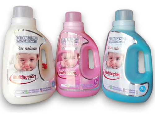 Detergente Liquido Hipoalergénico Con Suavizante Premiun 3l