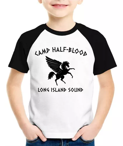 Camiseta infantil Percy Jackson camisa Camp Half Blood Meio Sangue