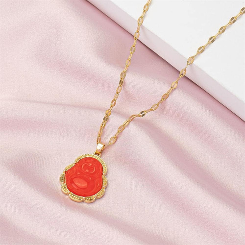 Juego De Collar Y Anillo Con Colgante De Buda Sonriente Chap