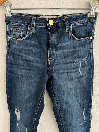 Pantalón Jean Ginebra Tiro Alto Dark Wash Denim T26 (Usado)