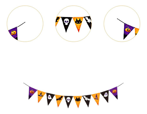 Pancarta De Fiesta De Halloween, Bandera Triangular