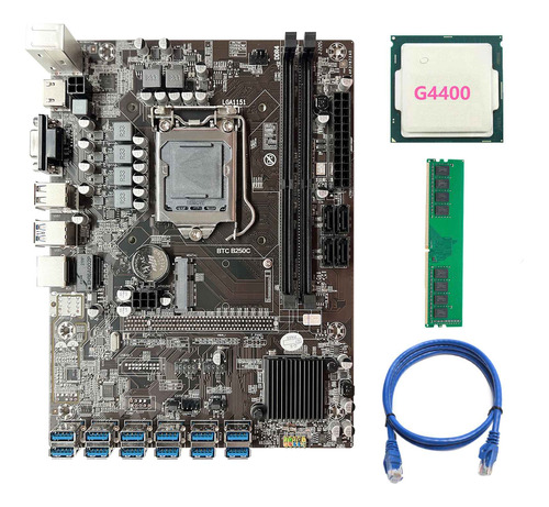 Placa Base B250c 12p Para Lga1151, 12 Ranuras Pcie Gpu+g4