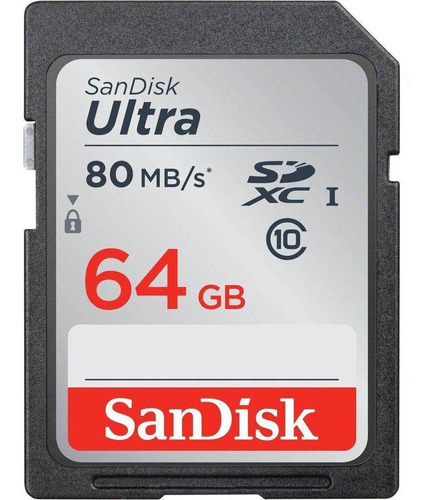 Cartao De Memoria Sandisk Sdxc Ultra 80mb/s 64gb Sd Original