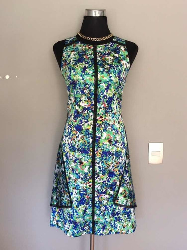 Po Vestido Verde Con Azul Ann Taylor, Talla 6/s-m.