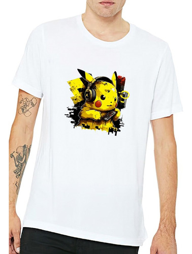 Poleras Estampadas Con Diseño Pikachu - - Unisex