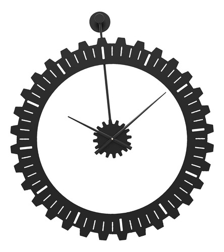 Reloj De Pared Con Engranaje Mecánico, Negro 50cmx59cm