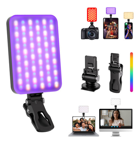 Luz Para Selfie Usb Recargable Rgb Led Para Teléfono