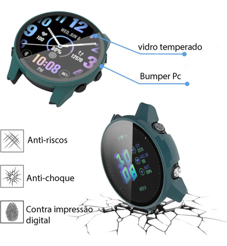 Capa De Proteção + Tampa Plug Compatível Com Forerunner 265