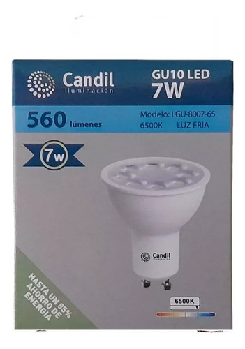 Packx10 Lámpara Dicroica Led Gu10 7w Luz Cálida/neutra/fría