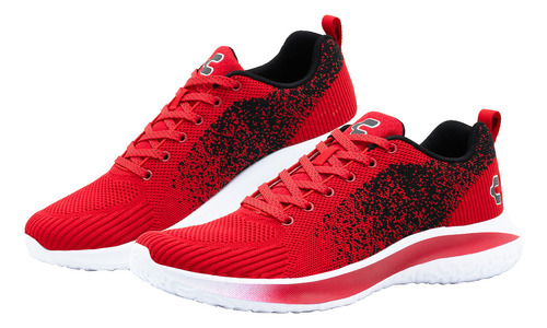 Tenis Para Hombre Charly® Walking Relax Textil Color Rojo