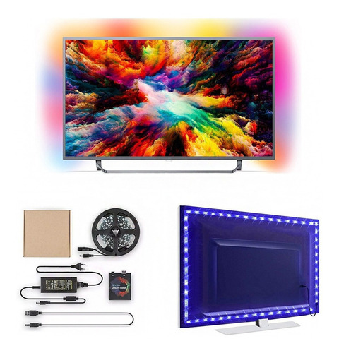 Cinta Tira Luces Led Rgb 4 Metros Ambilight Monitor Tv Y