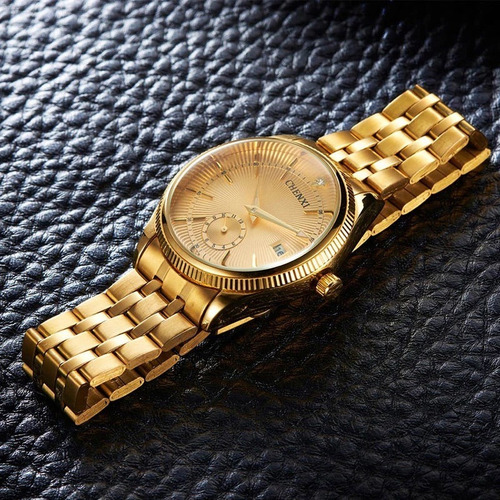 Relógio Feminino E Masculino Dourado Importado +frete Gratis