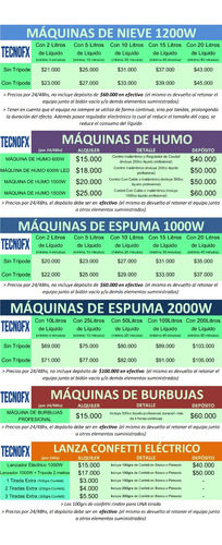 Alquiler Efectos Especiales Máquina De Nieve Espuma Humo