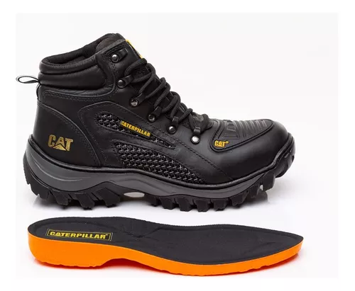 Bota Preta Para Moto Cat Com Ca Bota De Bico Pvc Impermeavel