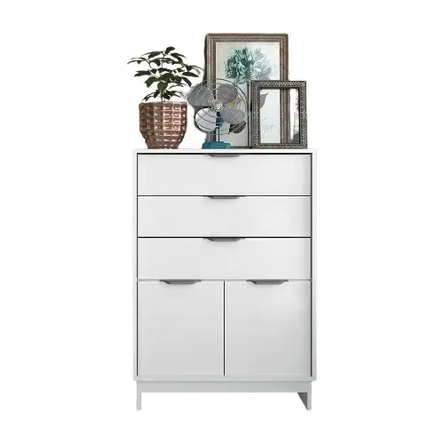 Cômoda Carraro Way Branca com 3 Gavetas e 2 Portas